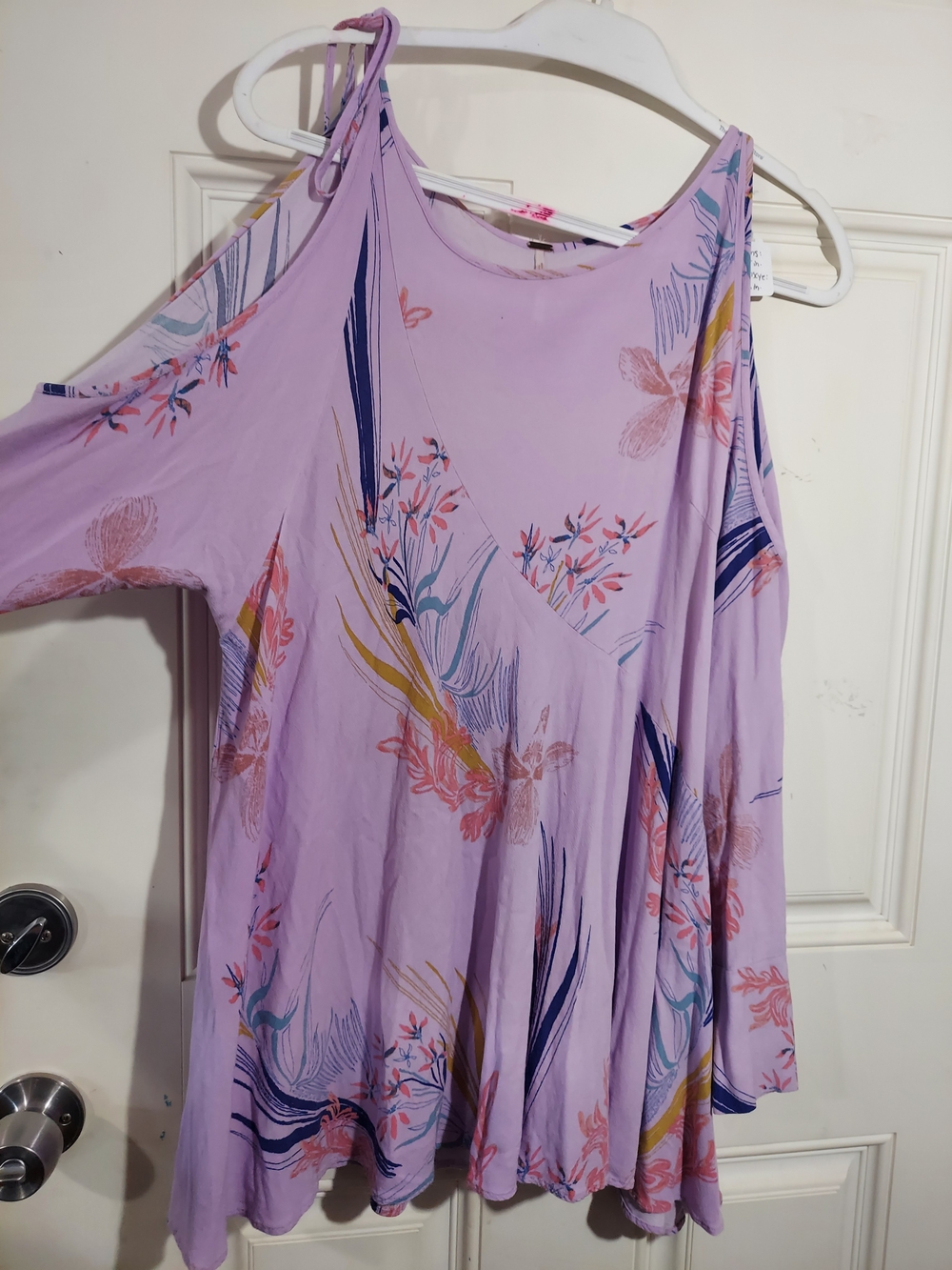 Free People "Clear Skies" Cold-Shoulder Tunic Top Size Small